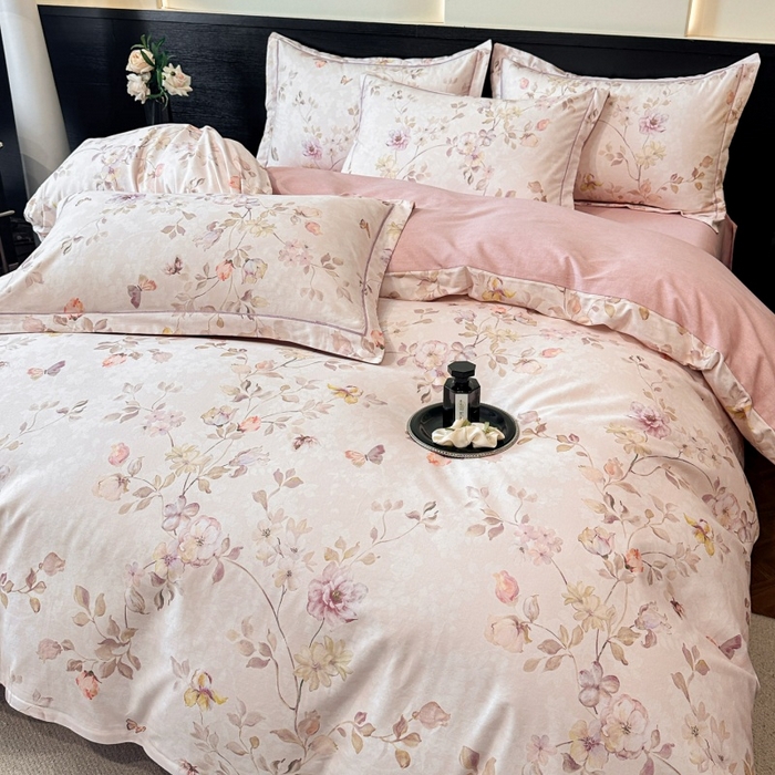 91家纺网 家纺一手货源 找家纺 海洋家纺 2026新款100%全棉磨毛数码印花四件套加厚全棉四件套-提供买家秀 梦屿香 米