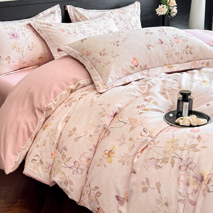 91家纺网 家纺一手货源 找家纺 海洋家纺 2026新款100%全棉磨毛数码印花四件套加厚全棉四件套-提供买家秀 梦屿香 米