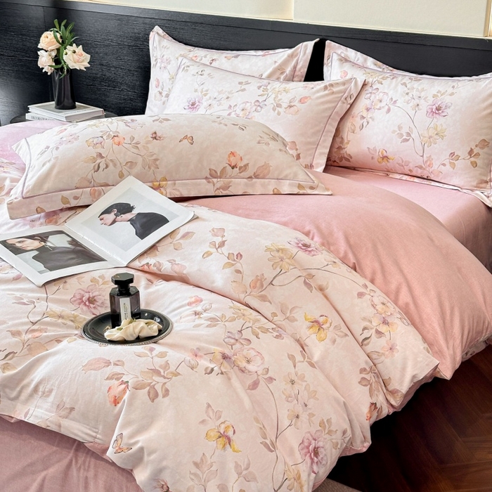 91家纺网 家纺一手货源 找家纺 海洋家纺 2026新款100%全棉磨毛数码印花四件套加厚全棉四件套-提供买家秀 梦屿香 米