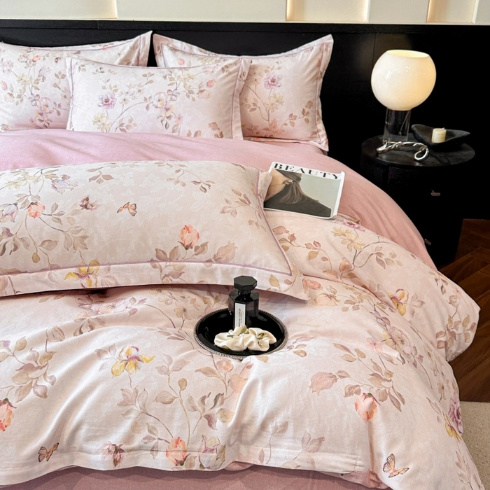 91家纺网 家纺一手货源 找家纺 海洋家纺 2026新款100%全棉磨毛数码印花四件套加厚全棉四件套-提供买家秀 梦屿香 米