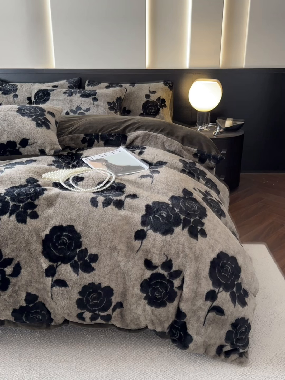 91家纺网 家纺一手货源 找家纺 金阳光家纺 2025新款A类高克重兔毛绒保暖印花牛奶绒四件套 美拉德系列 美拉德-奥黛丽