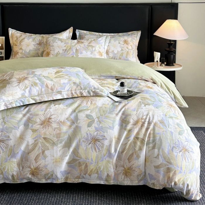 91家纺网 家纺一手货源 找家纺 海洋家纺 2026新款100%全棉磨毛数码印花四件套加厚全棉四件套-提供买家秀 柔晨 绿