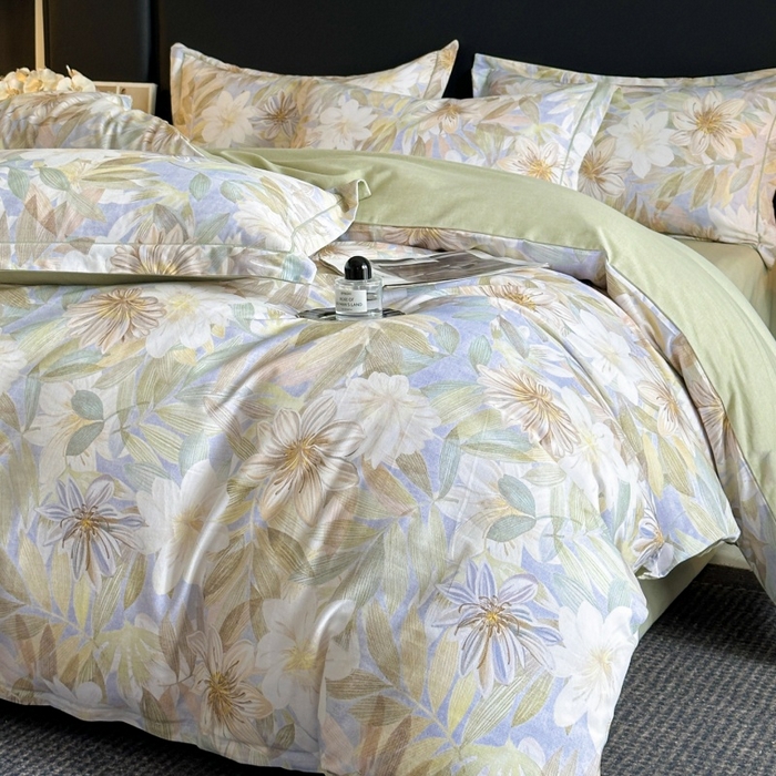 91家纺网 家纺一手货源 找家纺 海洋家纺 2026新款100%全棉磨毛数码印花四件套加厚全棉四件套-提供买家秀 柔晨 绿