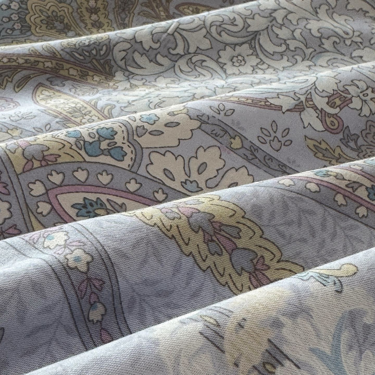 91家纺网 家纺一手货源 找家纺 缦纱 2025新款全棉纯棉小清新喷气13372印花40支纯棉四件套 葛锦-蓝