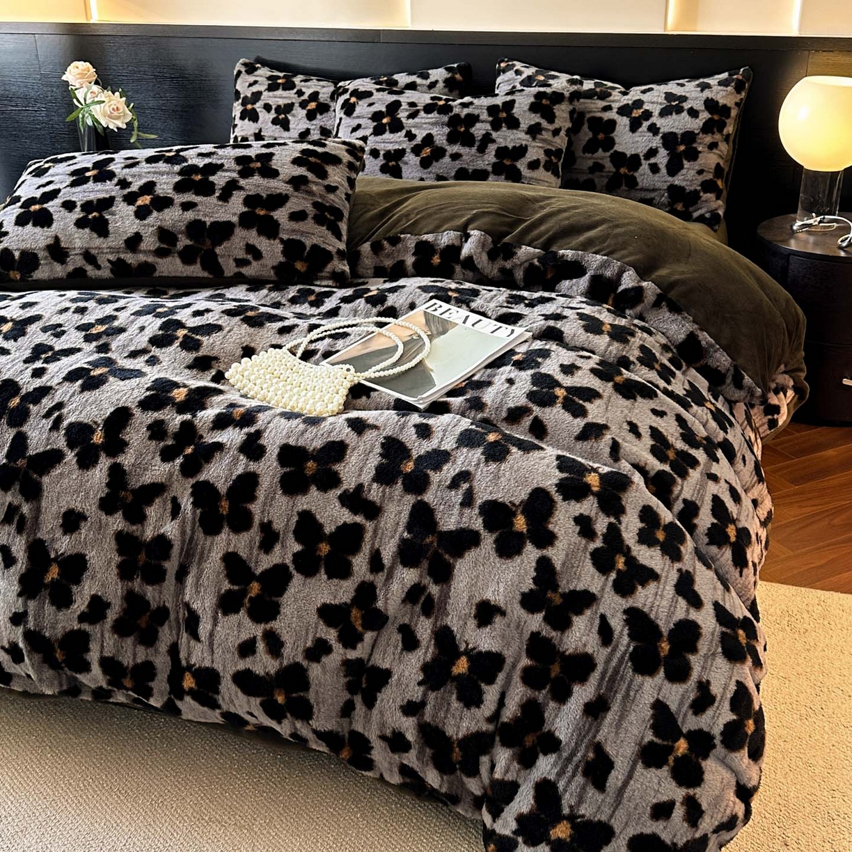 91家纺网 家纺一手货源 找家纺 金阳光家纺 2025新款A类高克重兔毛绒保暖印花牛奶绒四件套 美拉德系列 美拉德-贝拉迪