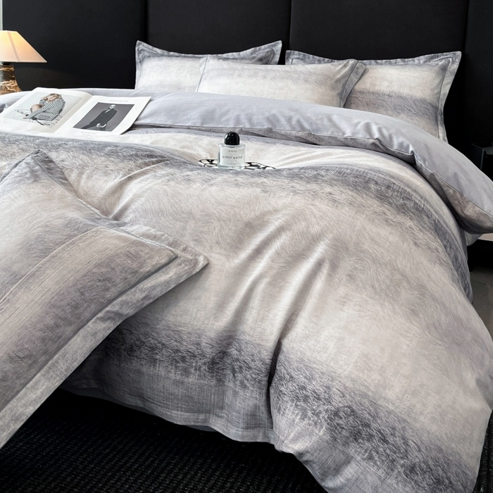 海洋家纺 2026新款100%全棉磨毛数码印花四件套加厚全棉四件套-提供买家秀 苏菲庄园 灰