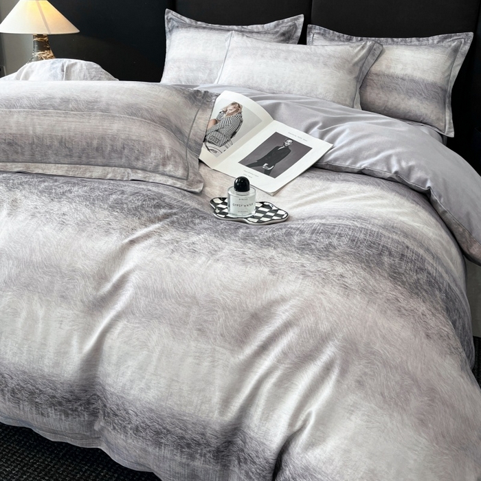 91家纺网 家纺一手货源 找家纺 海洋家纺 2026新款100%全棉磨毛数码印花四件套加厚全棉四件套-提供买家秀 苏菲庄园 灰