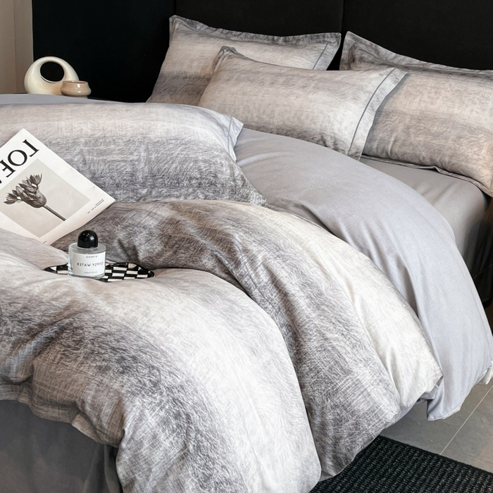 91家纺网 家纺一手货源 找家纺 海洋家纺 2026新款100%全棉磨毛数码印花四件套加厚全棉四件套-提供买家秀 苏菲庄园 灰