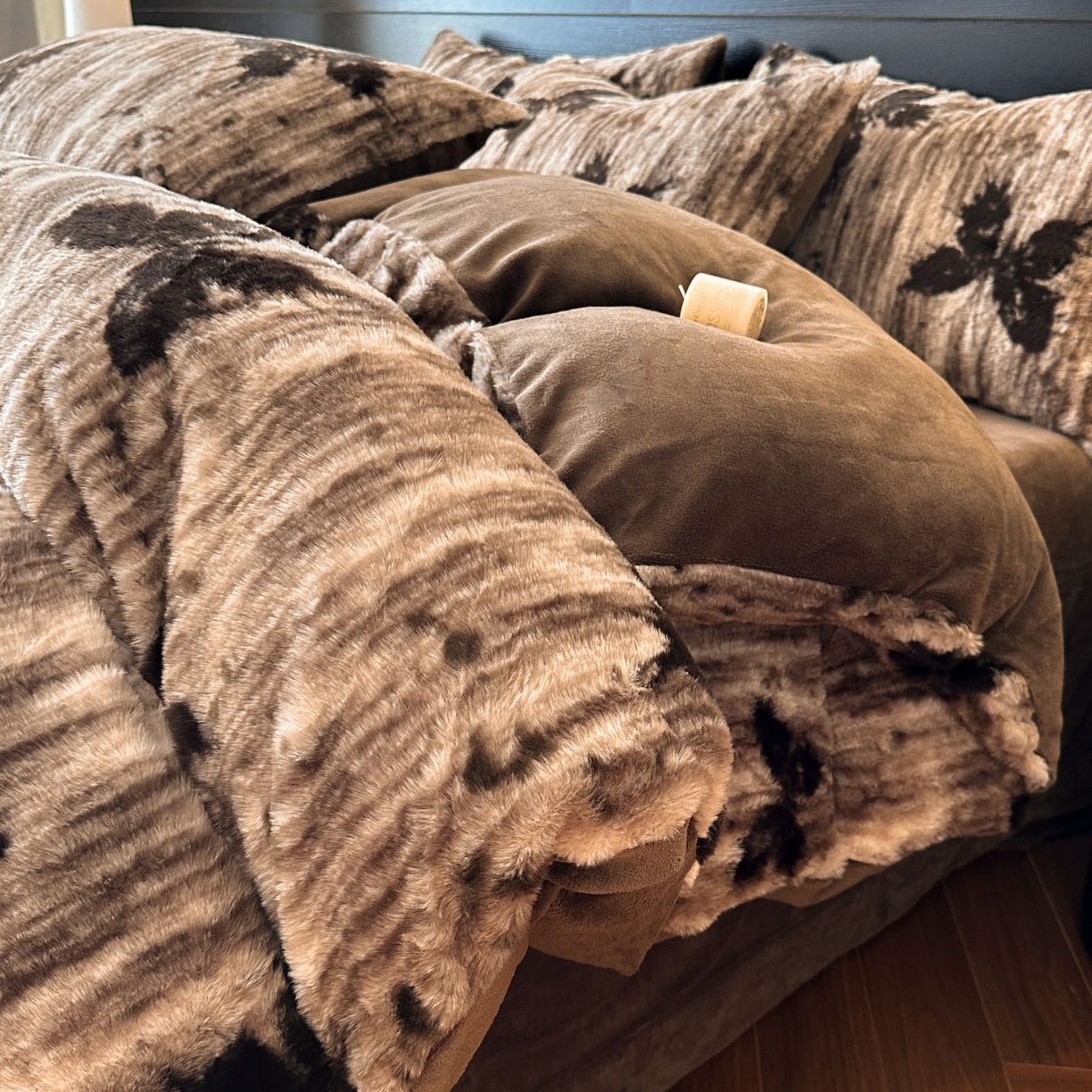 金阳光家纺 2025新款A类高克重兔毛绒保暖印花牛奶绒四件套 美拉德系列 美拉德-蝶舞卡其