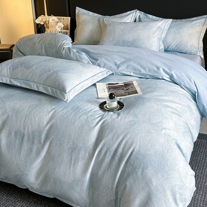 91家纺网 家纺一手货源 找家纺 海洋家纺 2026新款100%全棉磨毛数码印花四件套加厚全棉四件套-提供买家秀 羽弦 蓝