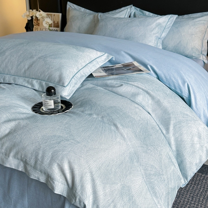 91家纺网 家纺一手货源 找家纺 海洋家纺 2026新款100%全棉磨毛数码印花四件套加厚全棉四件套-提供买家秀 羽弦 蓝