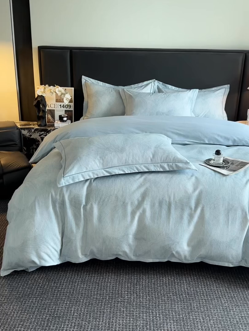 91家纺网 家纺一手货源 找家纺 海洋家纺 2026新款100%全棉磨毛数码印花四件套加厚全棉四件套-提供买家秀 羽弦 蓝