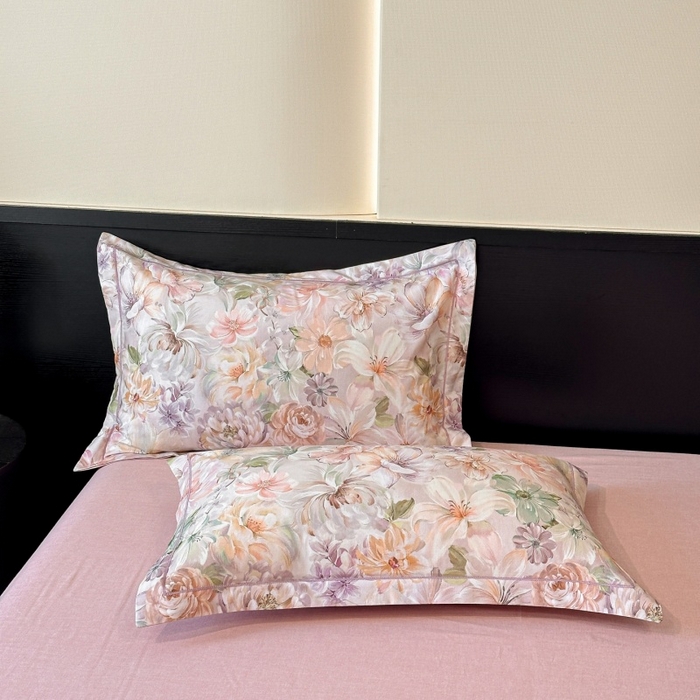 91家纺网 家纺一手货源 找家纺 海洋家纺 2026新款100%全棉磨毛数码印花四件套加厚全棉四件套-提供买家秀 春晓 粉