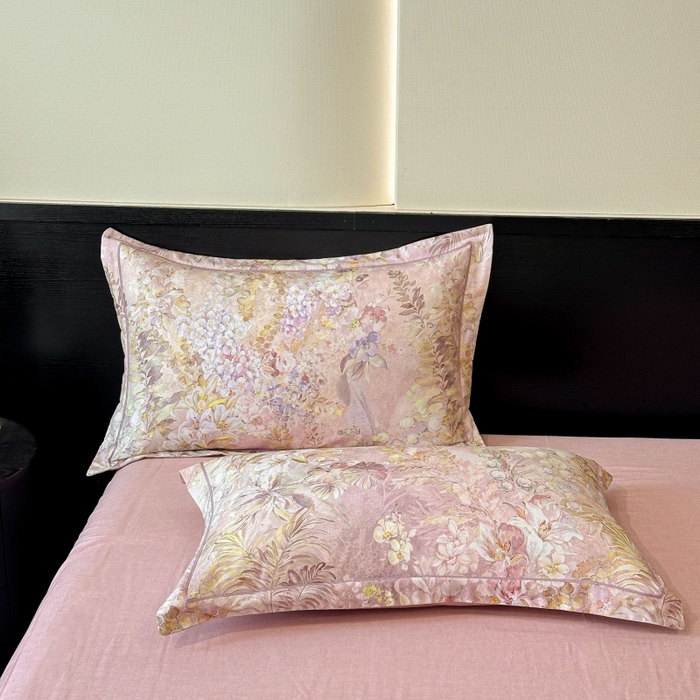 91家纺网 家纺一手货源 找家纺 海洋家纺 2026新款100%全棉磨毛数码印花四件套加厚全棉四件套-提供买家秀 玲兰入梦 粉