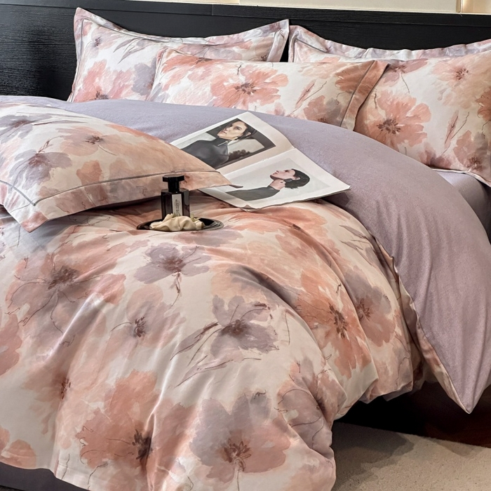 91家纺网 家纺一手货源 找家纺 海洋家纺 2026新款100%全棉磨毛数码印花四件套加厚全棉四件套-提供买家秀 梦萦 红