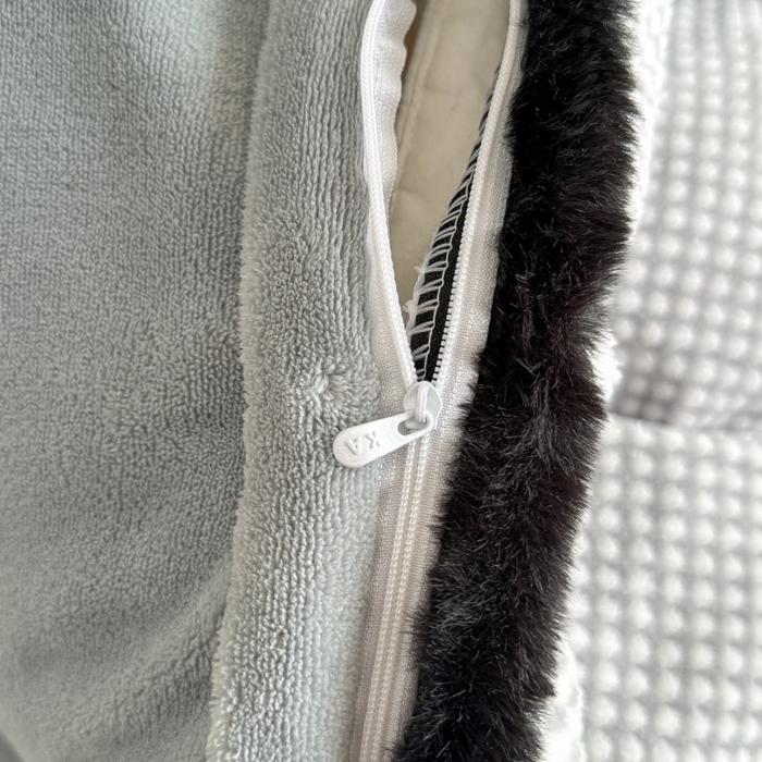 91家纺网 家纺一手货源 找家纺 KA家纺 2025冬兔毛边阳离子提花牛奶绒四件套 温雅系列 温雅灰