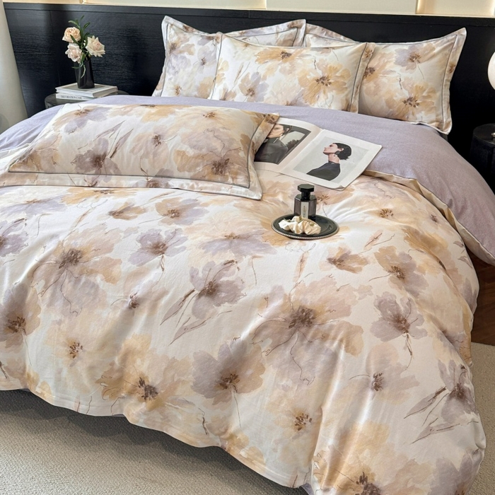 91家纺网 家纺一手货源 找家纺 海洋家纺 2026新款100%全棉磨毛数码印花四件套加厚全棉四件套-提供买家秀 梦萦 黄