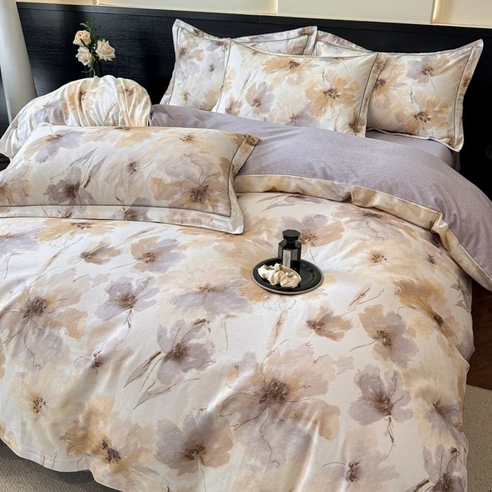 91家纺网 家纺一手货源 找家纺 海洋家纺 2026新款100%全棉磨毛数码印花四件套加厚全棉四件套-提供买家秀 梦萦 黄