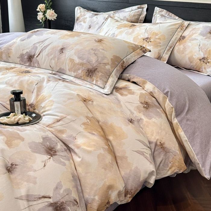 91家纺网 家纺一手货源 找家纺 海洋家纺 2026新款100%全棉磨毛数码印花四件套加厚全棉四件套-提供买家秀 梦萦 黄