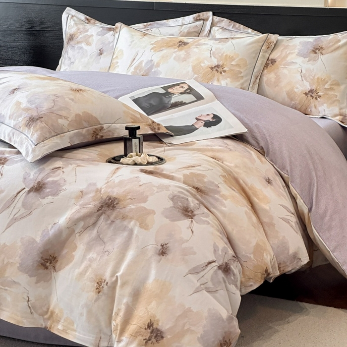 91家纺网 家纺一手货源 找家纺 海洋家纺 2026新款100%全棉磨毛数码印花四件套加厚全棉四件套-提供买家秀 梦萦 黄