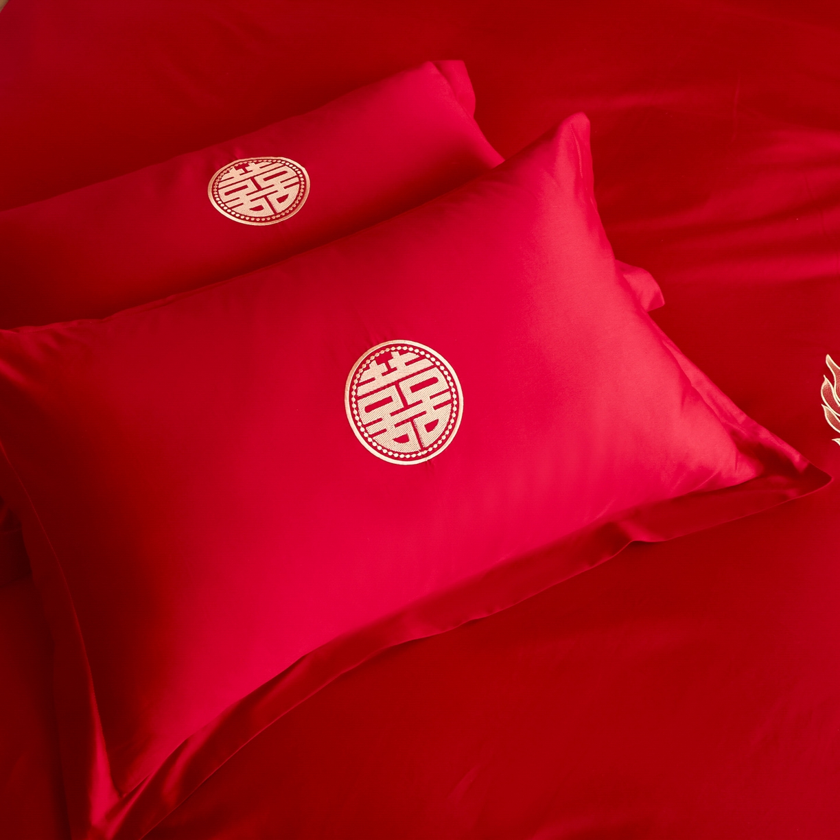 91家纺网 家纺一手货源 找家纺 东方合美（原：皇家传奇） 2025新款婚庆小红书化纤系列二 龙凤和鸣