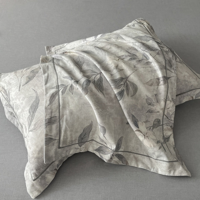 91家纺网 家纺一手货源 找家纺 海洋家纺 2025新款100%全棉磨毛数码印花四件套加厚全棉四件套-提供买家秀 琼枝 灰