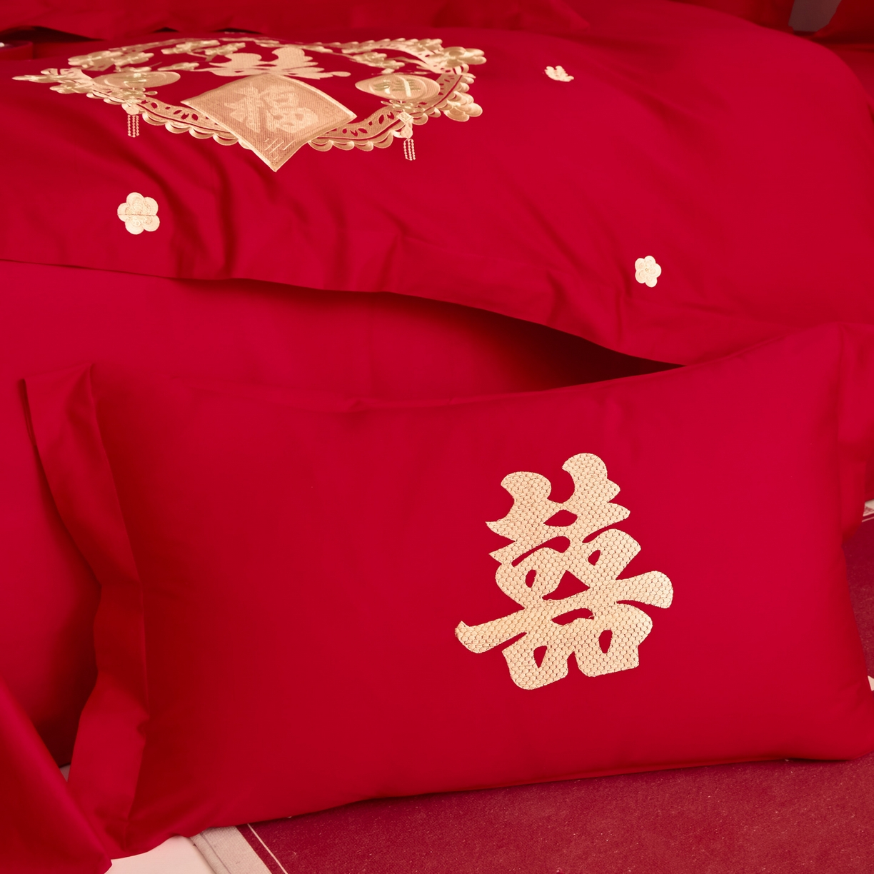 91家纺网 家纺一手货源 找家纺 东方合美（原：皇家传奇） 2025新款婚庆小红书化纤系列二 双喜临门