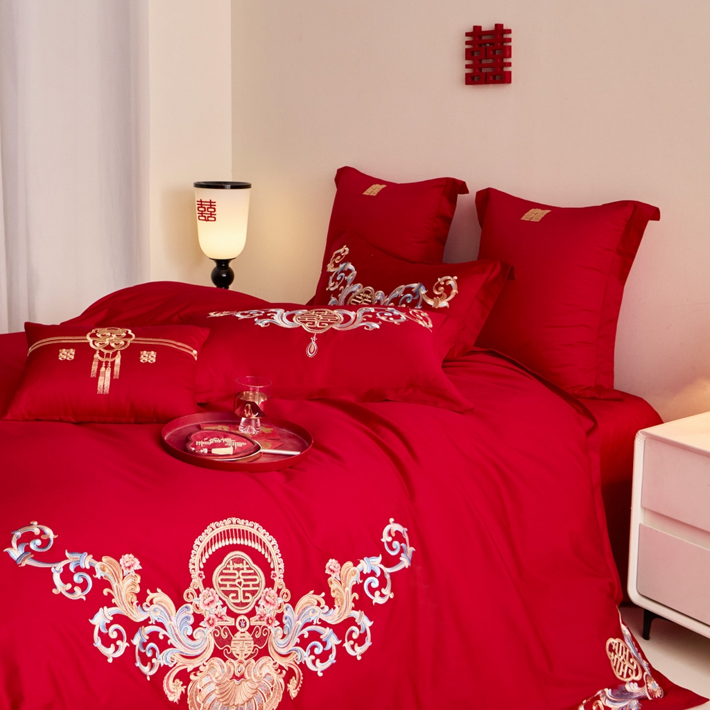 91家纺网 家纺一手货源 找家纺 东方合美（原：皇家传奇） 2025新款婚庆小红书化纤系列二 恭贺新禧