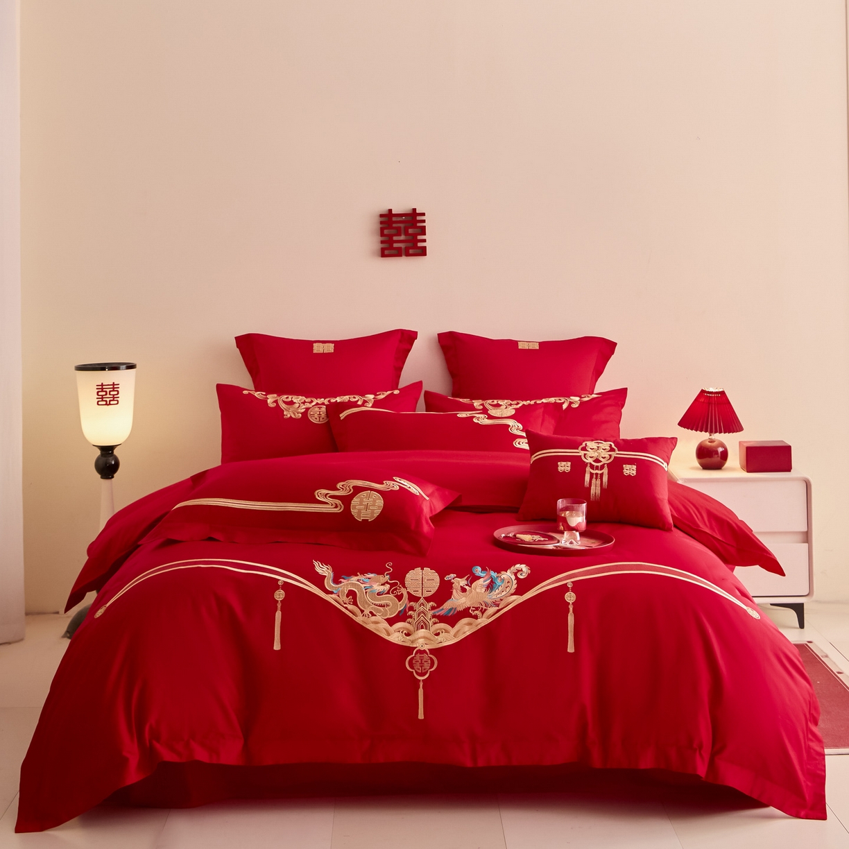 东方合美（原：皇家传奇） 2025新款婚庆小红书化纤系列二 欢喜龙凤