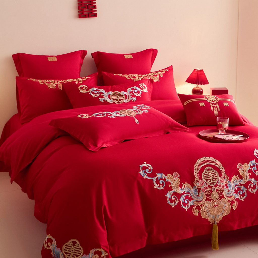 91家纺网 家纺一手货源 找家纺 东方合美（原：皇家传奇） 2025新款婚庆小红书化纤系列二 恭贺新禧