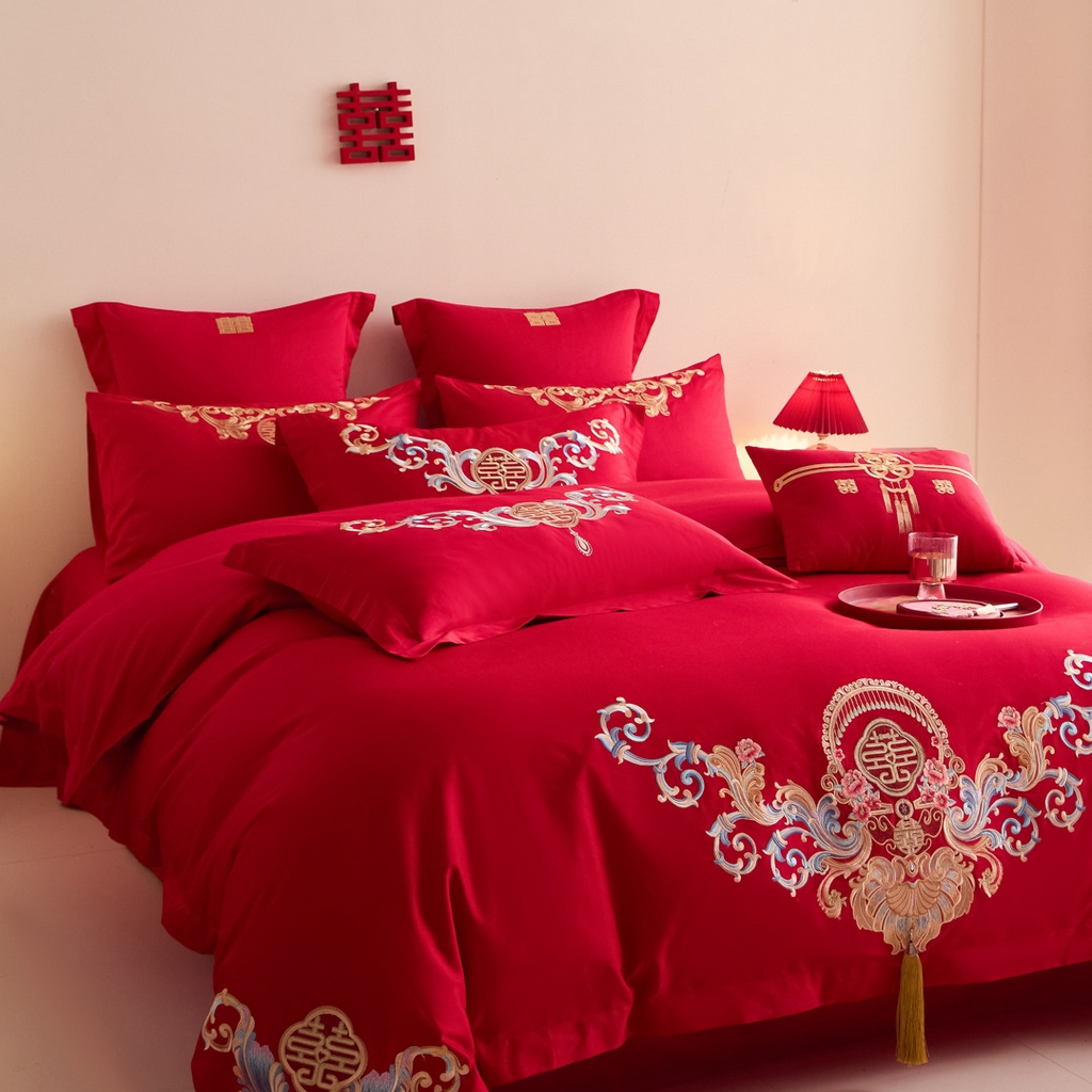 91家纺网 家纺一手货源 找家纺 东方合美（原：皇家传奇） 2025新款婚庆小红书化纤系列二 恭贺新禧