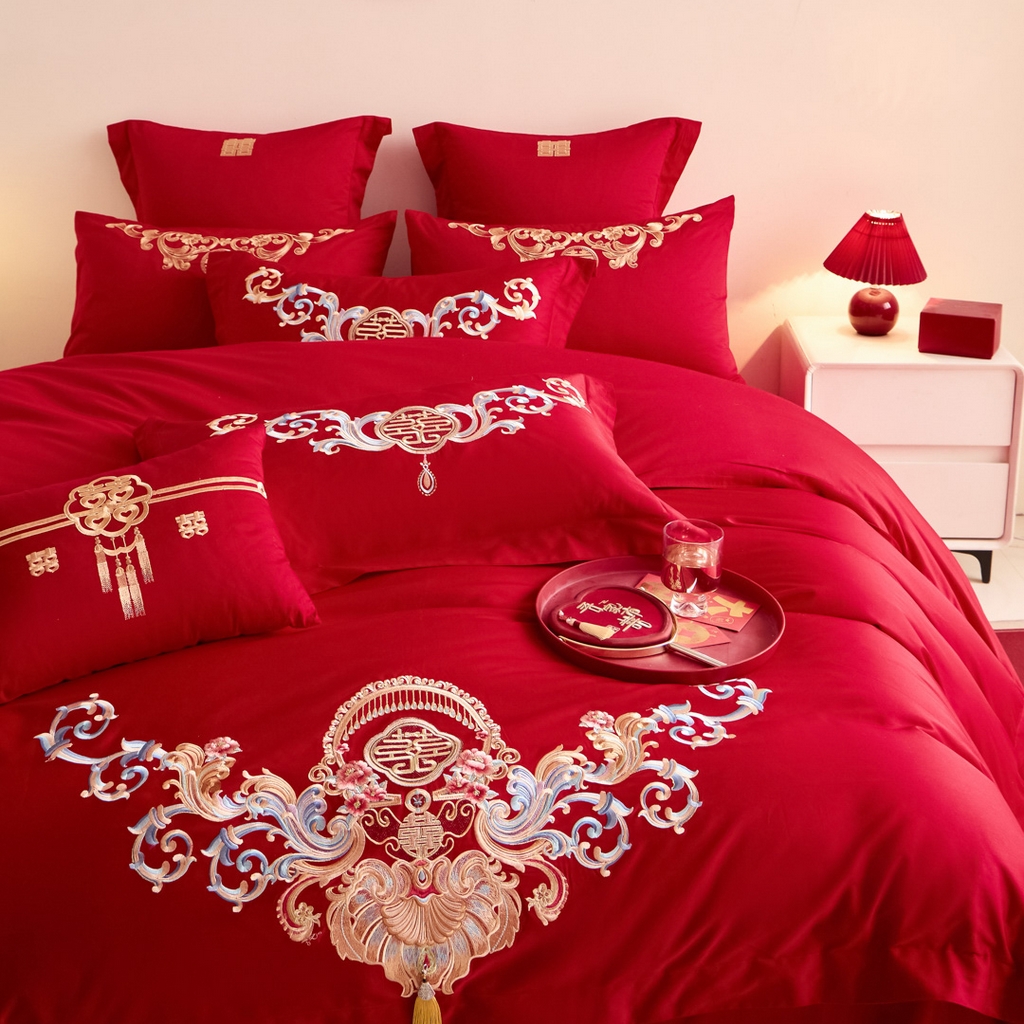 91家纺网 家纺一手货源 找家纺 东方合美（原：皇家传奇） 2025新款婚庆小红书化纤系列二 恭贺新禧