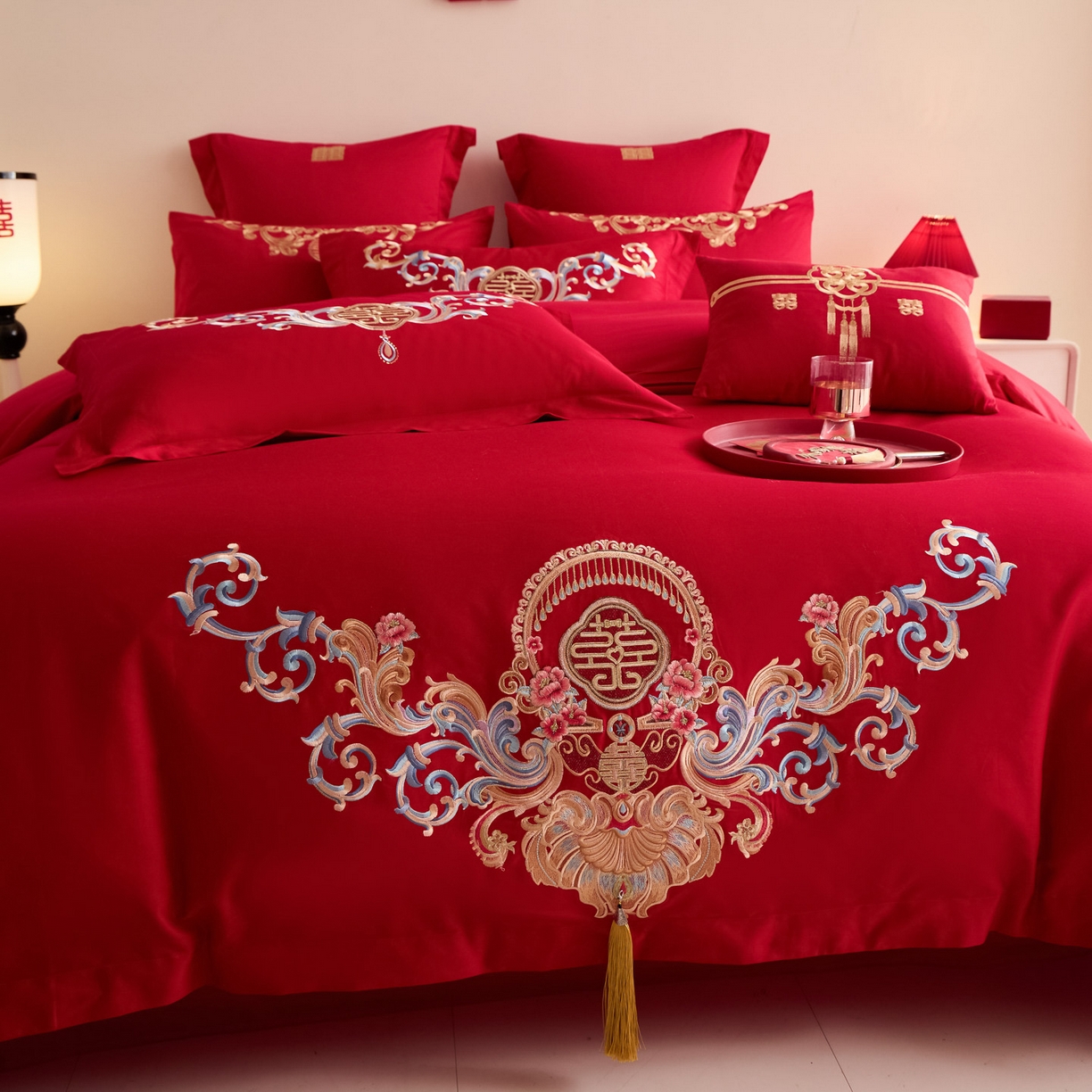 91家纺网 家纺一手货源 找家纺 东方合美（原：皇家传奇） 2025新款婚庆小红书化纤系列二 恭贺新禧