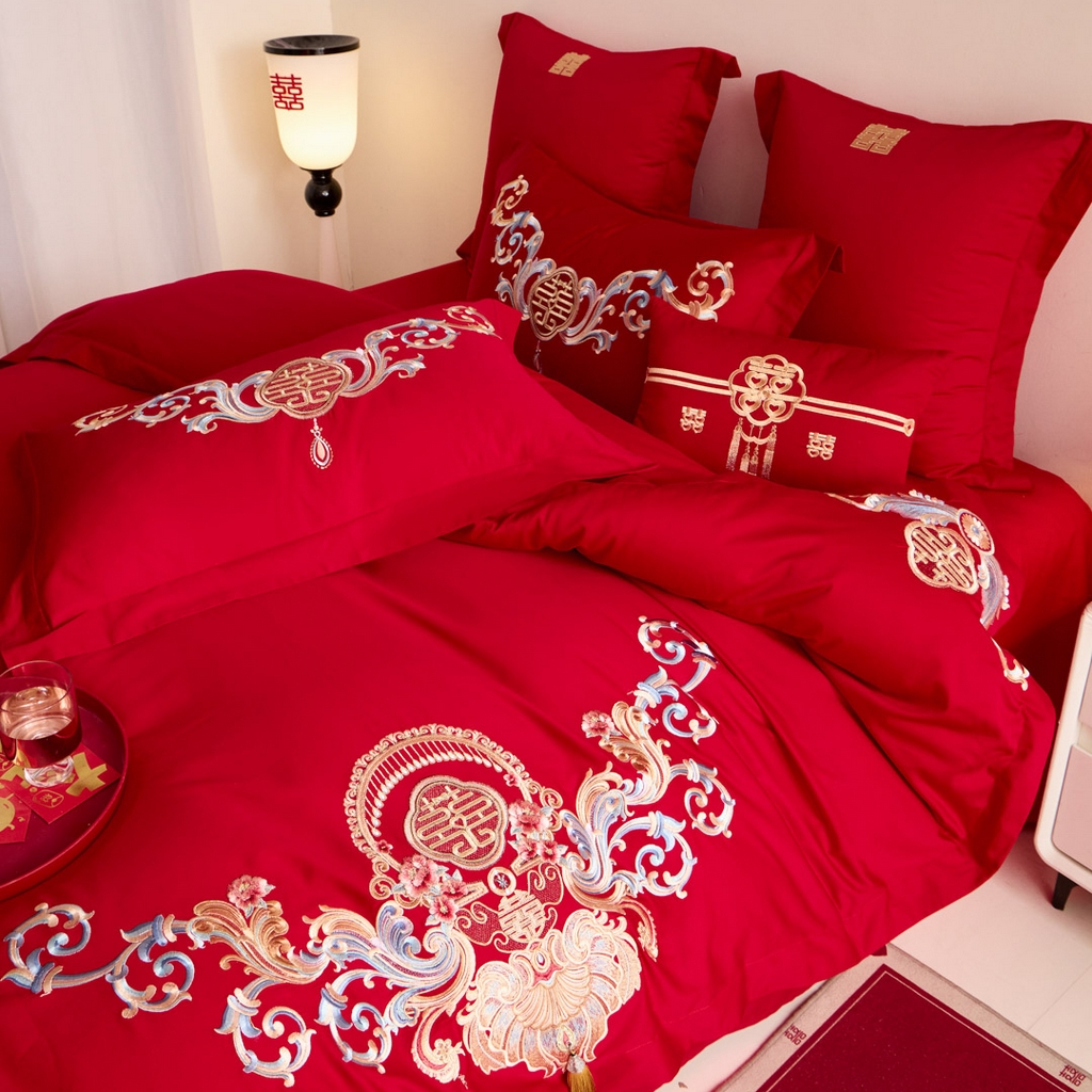 91家纺网 家纺一手货源 找家纺 东方合美（原：皇家传奇） 2025新款婚庆小红书化纤系列二 恭贺新禧