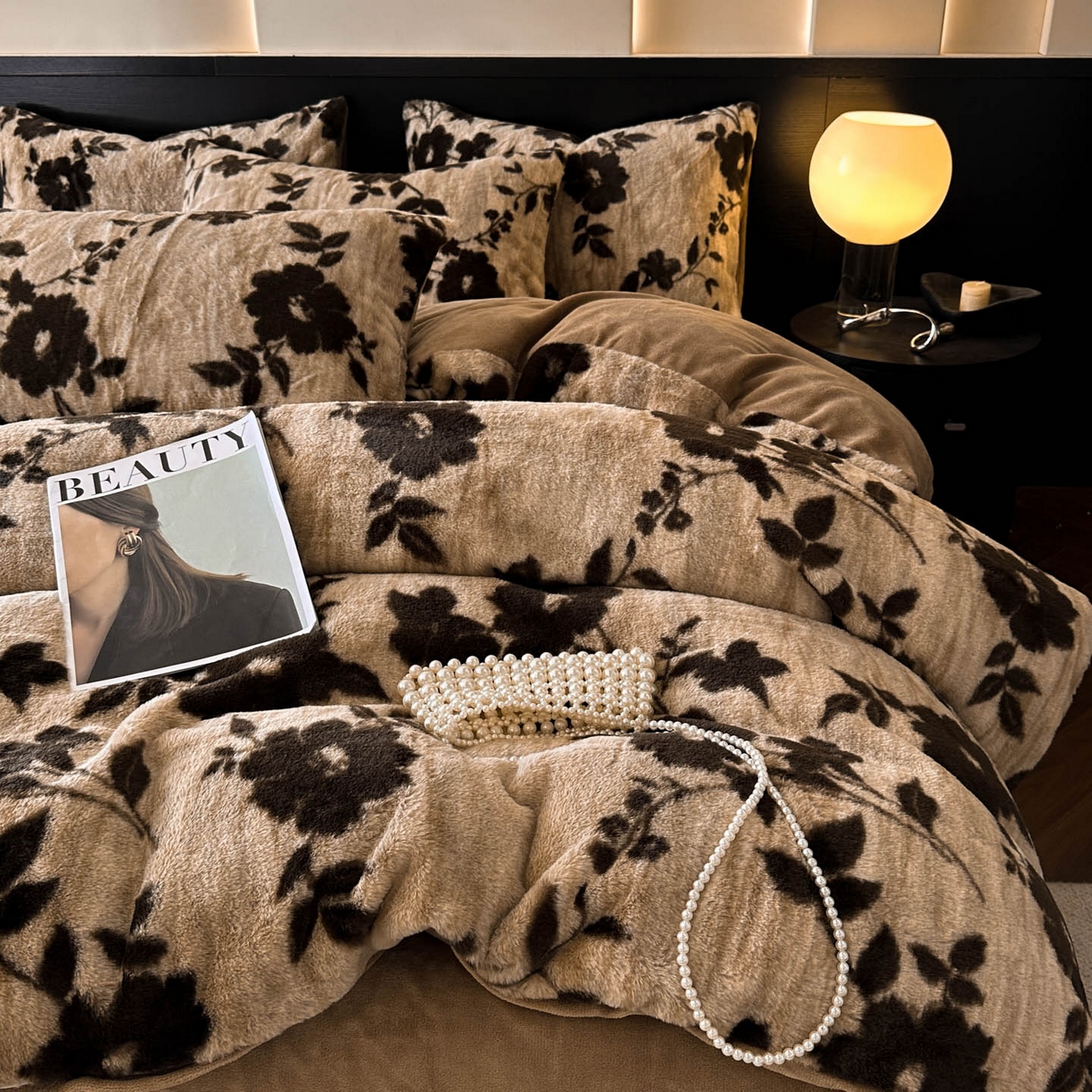 91家纺网 家纺一手货源 找家纺 金阳光家纺 2025新款A类高克重兔毛绒保暖印花牛奶绒四件套 美拉德系列 美拉德-漫漫