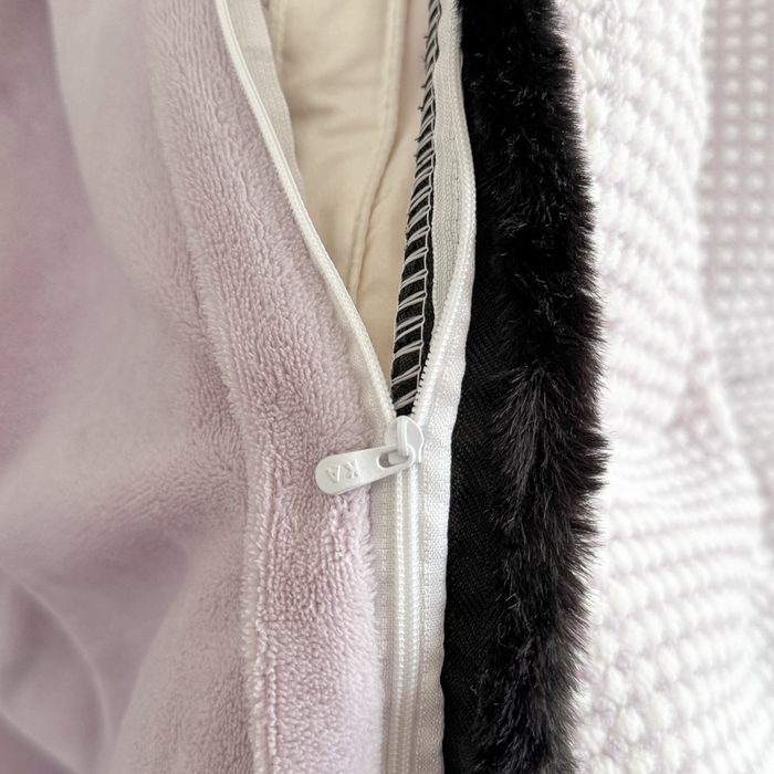 91家纺网 家纺一手货源 找家纺 KA家纺 2025冬兔毛边阳离子提花牛奶绒四件套 温雅系列 温雅紫