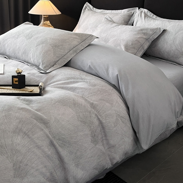 91家纺网 家纺一手货源 找家纺 海洋家纺 2026新款100%全棉磨毛数码印花四件套加厚全棉四件套-提供买家秀 羽弦 灰