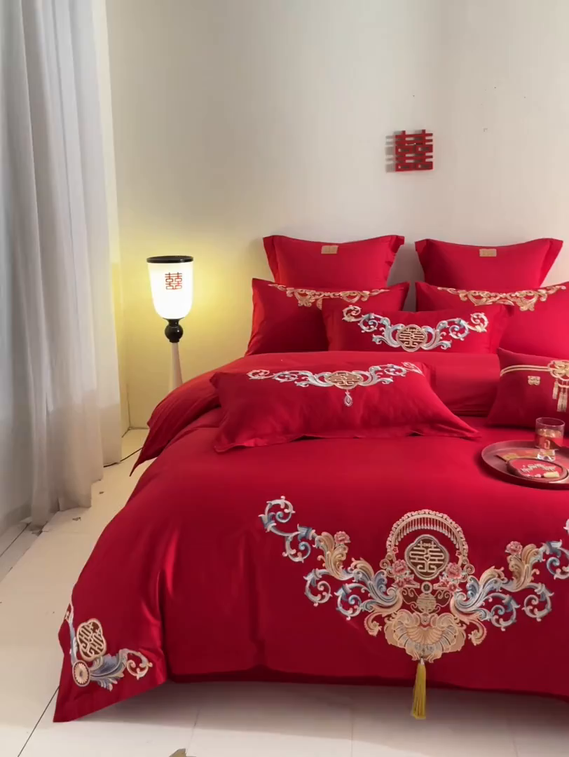 91家纺网 家纺一手货源 找家纺 东方合美（原：皇家传奇） 2025新款婚庆小红书化纤系列二 恭贺新禧