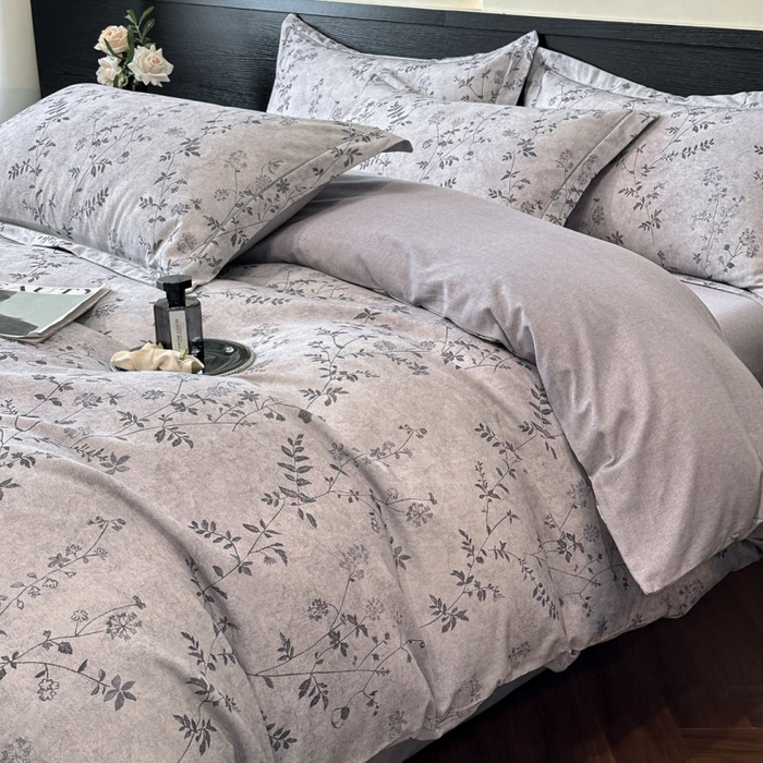 91家纺网 家纺一手货源 找家纺 海洋家纺 2026新款100%全棉磨毛数码印花四件套加厚全棉四件套-提供买家秀 织梦 灰