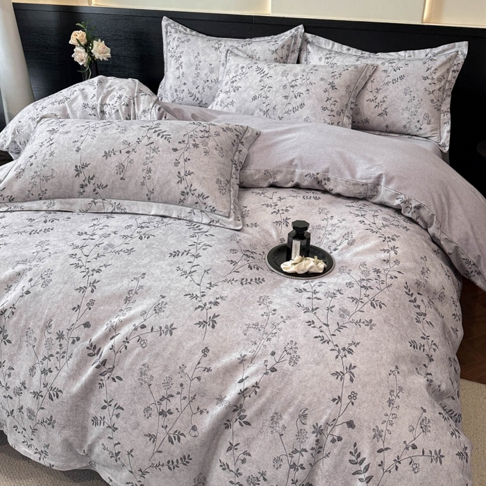 91家纺网 家纺一手货源 找家纺 海洋家纺 2026新款100%全棉磨毛数码印花四件套加厚全棉四件套-提供买家秀 织梦 灰