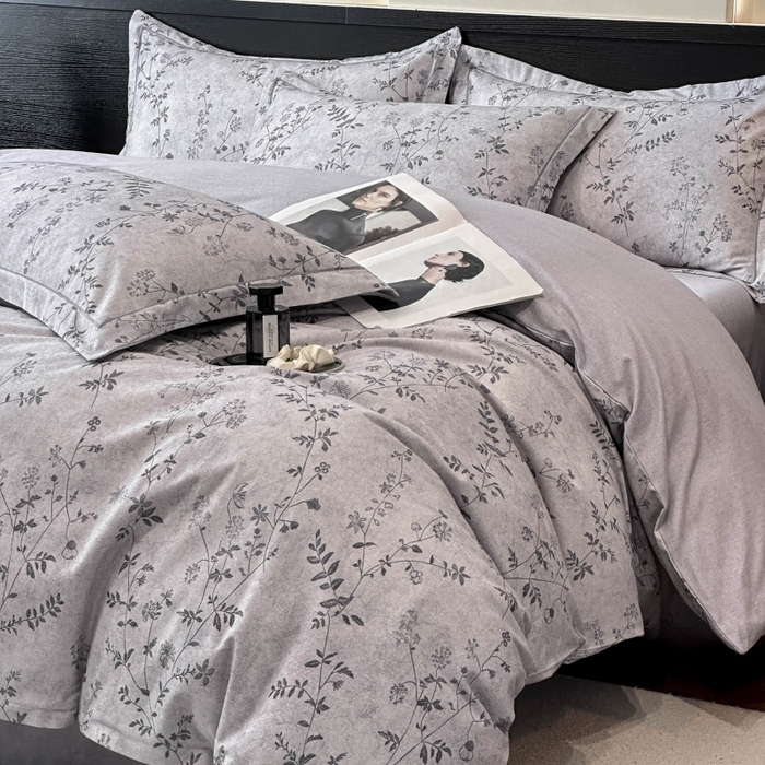 91家纺网 家纺一手货源 找家纺 海洋家纺 2026新款100%全棉磨毛数码印花四件套加厚全棉四件套-提供买家秀 织梦 灰