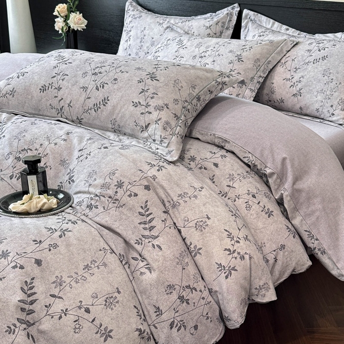 91家纺网 家纺一手货源 找家纺 海洋家纺 2026新款100%全棉磨毛数码印花四件套加厚全棉四件套-提供买家秀 织梦 灰