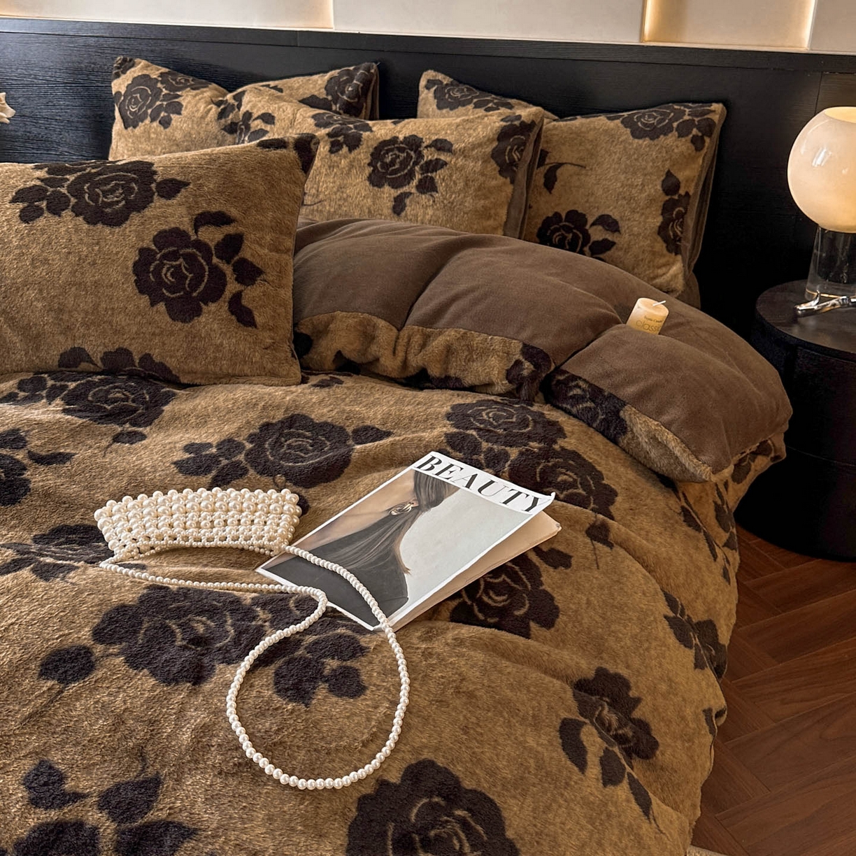 91家纺网 家纺一手货源 找家纺 金阳光家纺 2025新款A类高克重兔毛绒保暖印花牛奶绒四件套 美拉德系列 美拉德-简爱