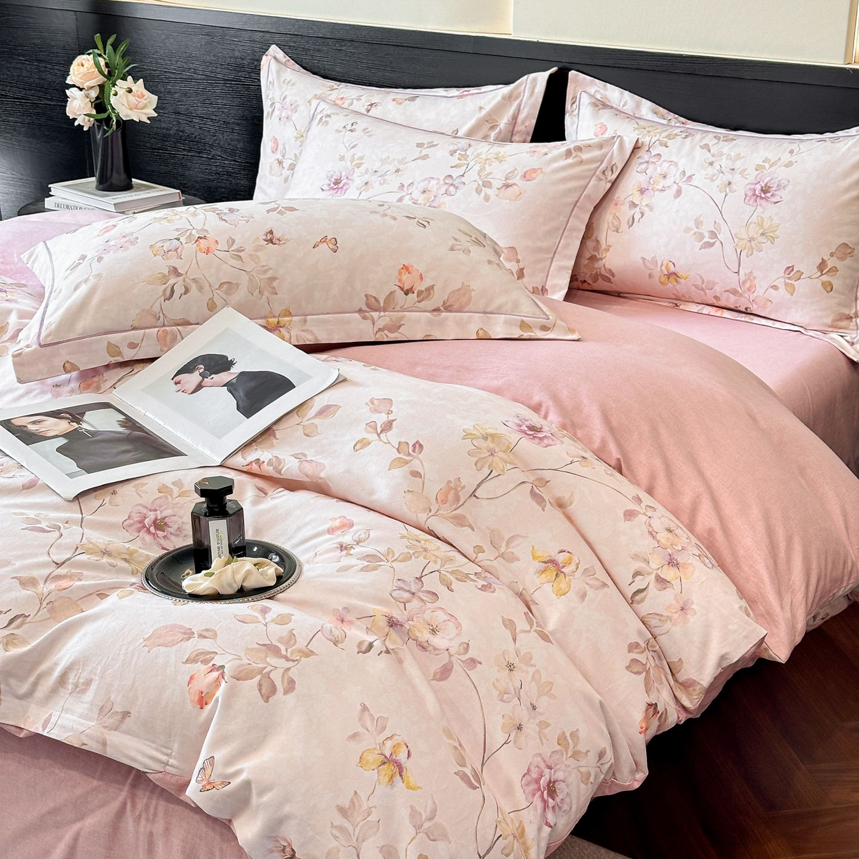 91家纺网 家纺一手货源 找家纺 （总）海洋家纺 2025新款100%全棉磨毛数码印花四件套加厚全棉四件套-提供买家秀