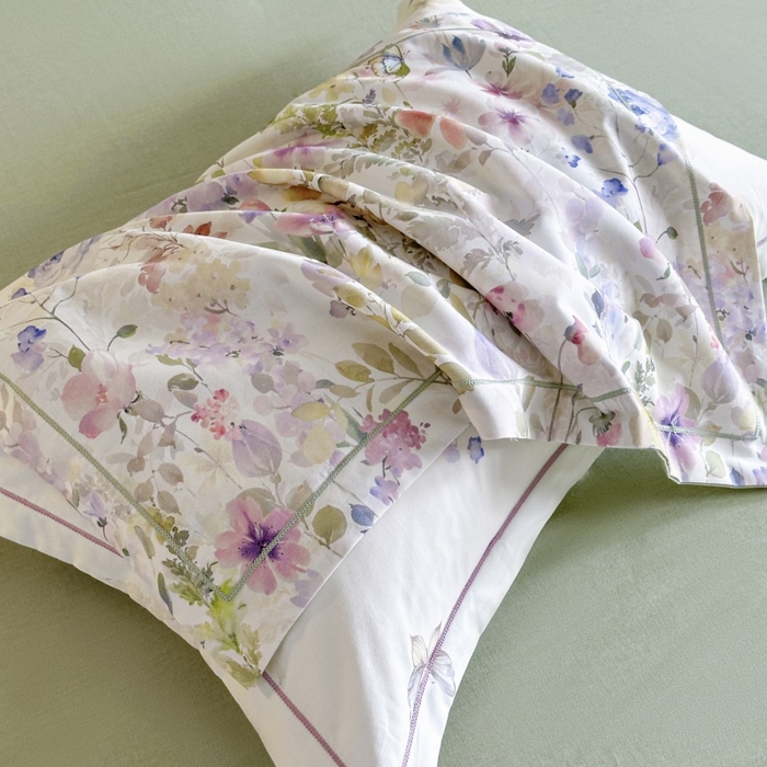 91家纺网 家纺一手货源 找家纺 海洋家纺 2025新款100%全棉磨毛数码印花四件套加厚全棉四件套-提供买家秀 花笺集 米白