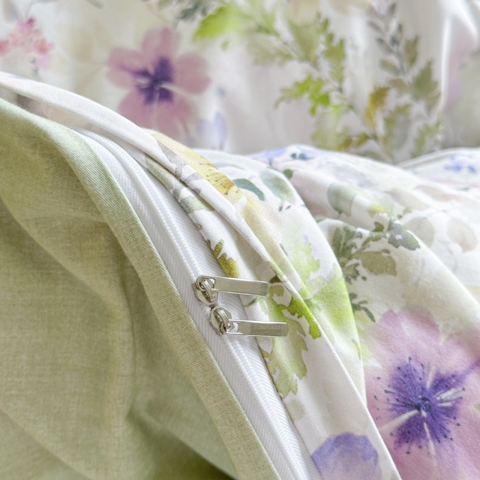 91家纺网 家纺一手货源 找家纺 海洋家纺 2025新款100%全棉磨毛数码印花四件套加厚全棉四件套-提供买家秀 花笺集 米白