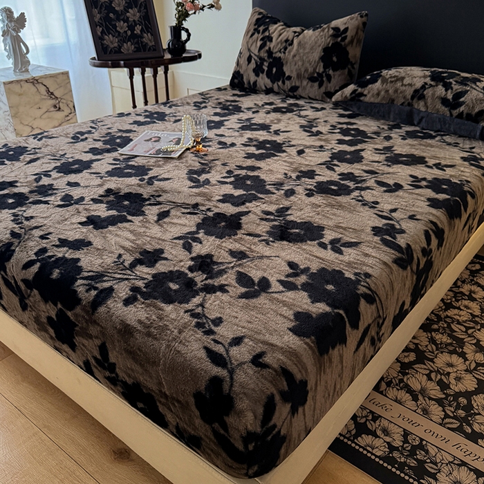 91家纺网 家纺一手货源 找家纺 绒世界 2025秋冬加厚兔绒床笠 兔绒床笠-简爱灰