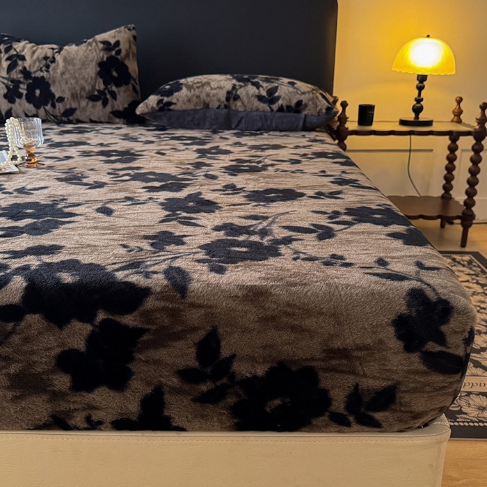 91家纺网 家纺一手货源 找家纺 绒世界 2025秋冬加厚兔绒床笠 兔绒床笠-简爱灰