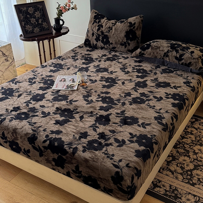 91家纺网 家纺一手货源 找家纺 绒世界 2025秋冬加厚兔绒床笠 兔绒床笠-简爱灰