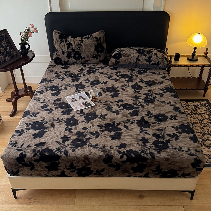 91家纺网 家纺一手货源 找家纺 绒世界 2025秋冬加厚兔绒床笠 兔绒床笠-简爱灰